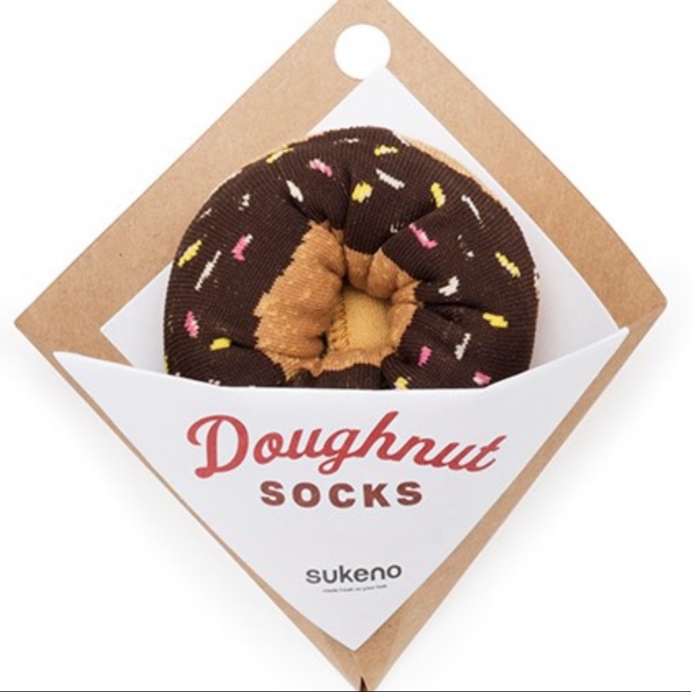 Fudge sprinkles Doughnut themed SUKENO socks NWT